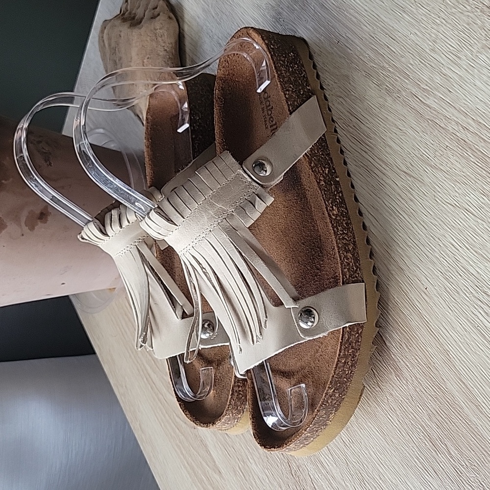 Modabella Italian Fringed Leather Sandals.